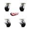 Service Caster 5 Inch Kingpinless Rubber on Steel Wheel Swivel Caster Set with 2 Brakes SCC SCC-KP30S520-RSR-2-SLB-2 - alternate 5